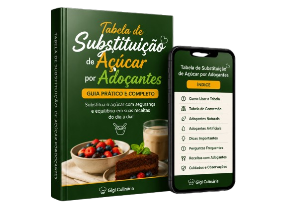 Bônus 1 — Tabela de Substituição de Açúcar por Adoçantes